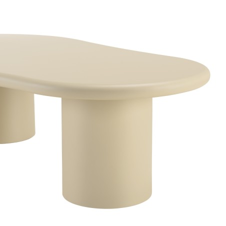Organic-shaped coffee table in beige with concrete effect | Ugo Collection