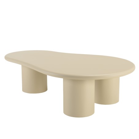 Organic-shaped coffee table in beige with concrete effect | Ugo Collection