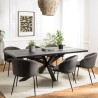 SECOND-HAND - Dining table 220x100cm black stone effect top