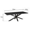 SECOND-HAND - Dining table 220x100cm black stone effect top