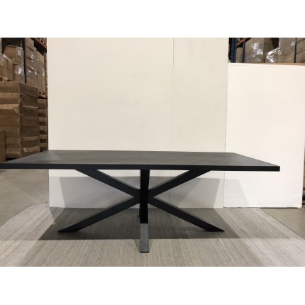SECOND-HAND - Dining table 220x100cm black stone effect top