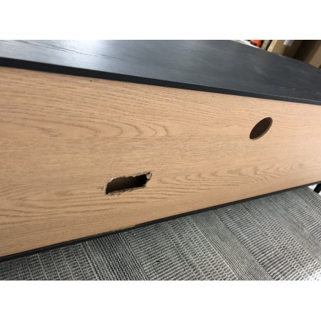 Wooden TV stand brown pine, black | Second Hand