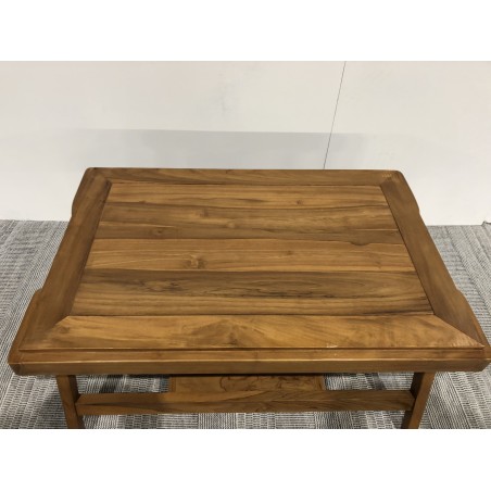 SECONDE MAIN - Table basse rectangulaire double plateau en teck
