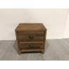 Recycled pine bedside table with 2 drawers | Second-hand