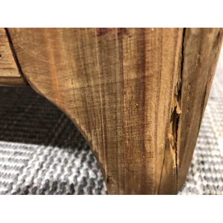 Recycled pine bedside table with 2 drawers | Second-hand