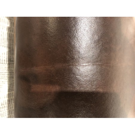 Teak and Brown Leather Armchair DAK