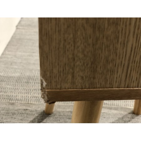 SECOND HAND - RODRIGO - Natural-colored bedside table with 1 drawer and cane detailing