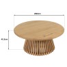 90cm round coffee table in mindi wood  | SECOND-HAND