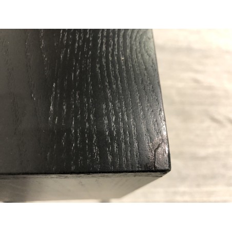 SECOND-HAND - Black wooden console table with 2 drawers and cane detailing