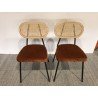 Lot de 2 chaises rotin et velours orange - Seconde main