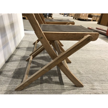 2 chaises pliantes textilène couleur taupe | SECONDE VIE