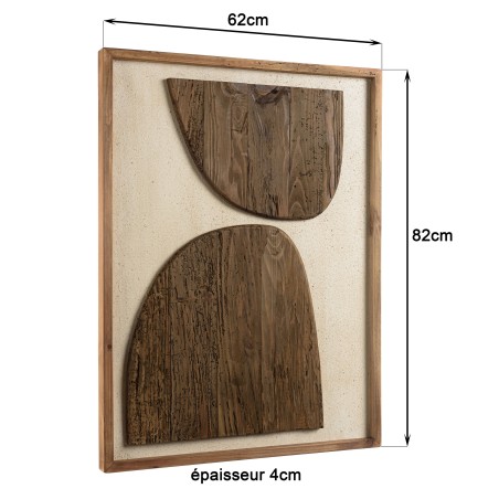 Wall decoration 62x82cm shapes on white background Recycled pine | Second-hand