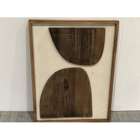 Décoration murale 62x82cm formes sur fond blanc Pin recyclé | Seconde Main