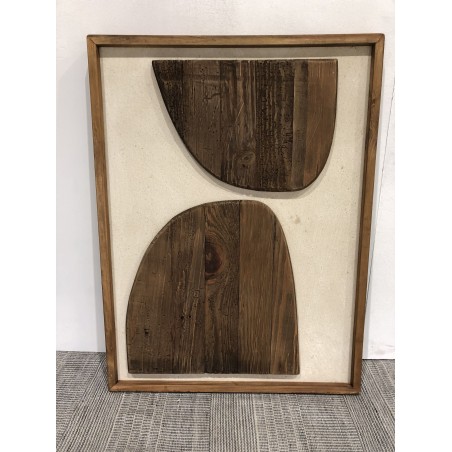 Wall decoration 62x82cm shapes on white background Recycled pine | Second-hand