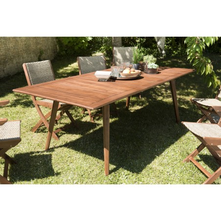 Garden table for 8/10 people, 180/240x100x75 cm, made of acacia wood | Second Life