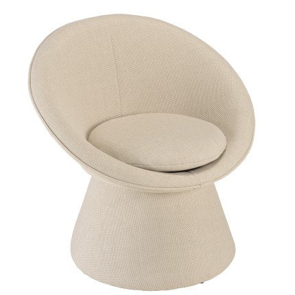 Fauteuil rembourré en tissu beige | Meubles Macabane | Agathe