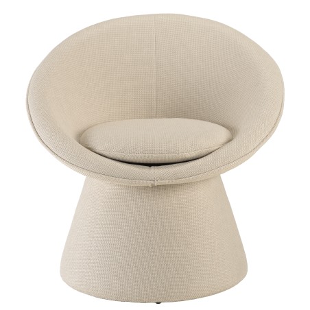 Fauteuil rembourré en tissu beige | Meubles Macabane | Agathe