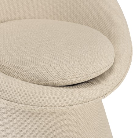 Fauteuil rembourré en tissu beige | Meubles Macabane | Agathe