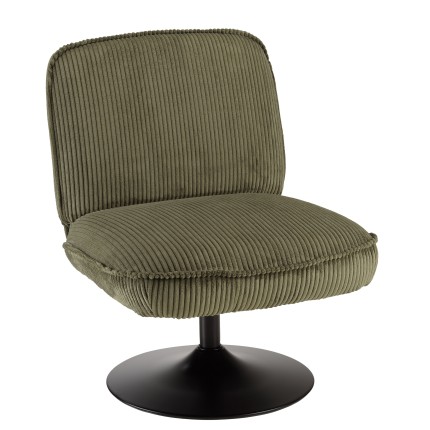 Green corduroy swivel armchair | Macabane Furniture
