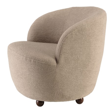 Taupe fabric upholstered armchair | Macabane Furniture