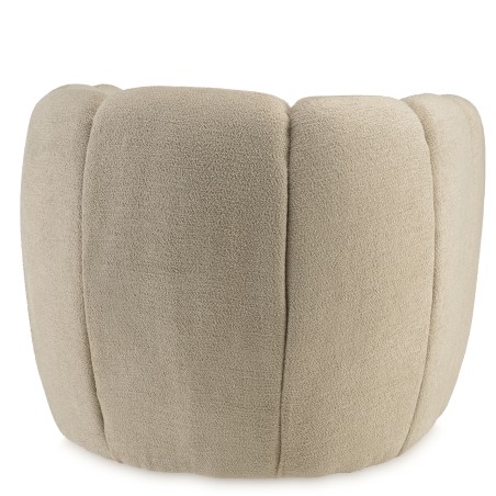 Fauteuil rembourré en tissu beige | Meubles Macabane