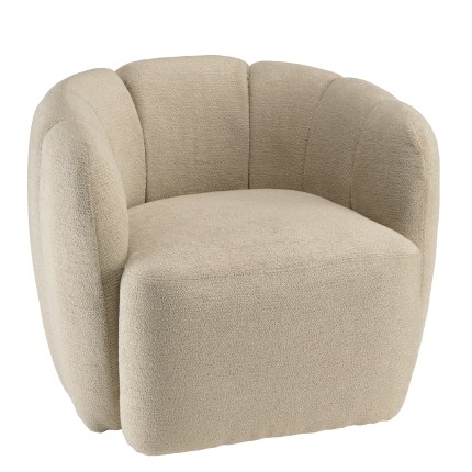 Beige fabric upholstered armchair | Macabane Furniture