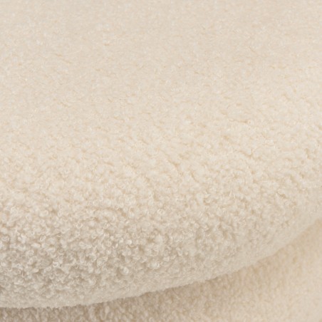 Banc avec rangement en tissu bouclette blanc L85cm | Macabane