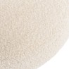 Pouf rond en tissu bouclette blanc D50cm | Meubles Macabane