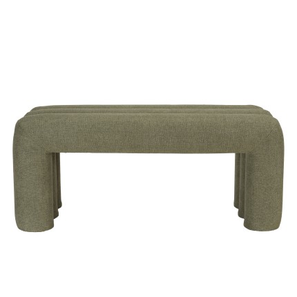 Banc en tissu vert L100cm | Meubles Macabane