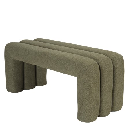 Banc en tissu vert L100cm | Meubles Macabane