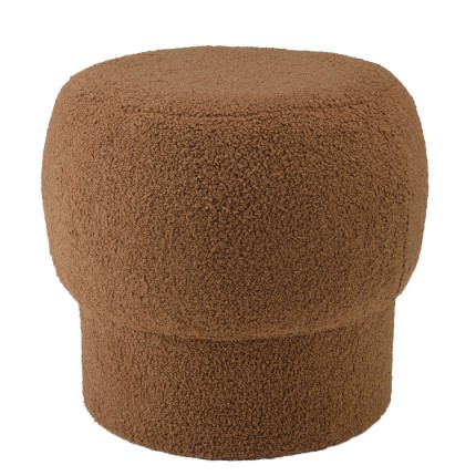Round pouffe in terracotta fabric, diameter 44 cm | Agathe Collection