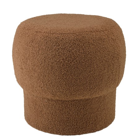 Round pouffe in terracotta fabric, diameter 44 cm | Agathe Collection