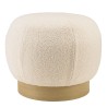 Round pouffe in white bouclé fabric D47cm | Agathe Collection
