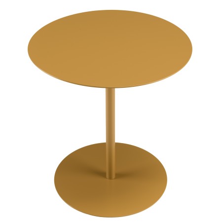 Table d'appoint ronde en acier marron D40cm | Meubles Macabane