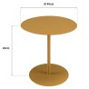 Table d'appoint ronde en acier marron D40cm | Meubles Macabane