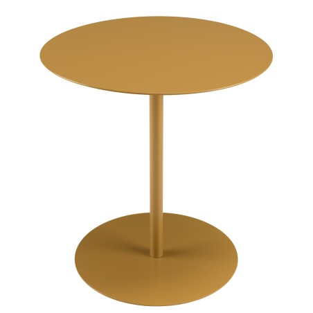 Table d'appoint ronde en acier marron D40cm | Meubles Macabane