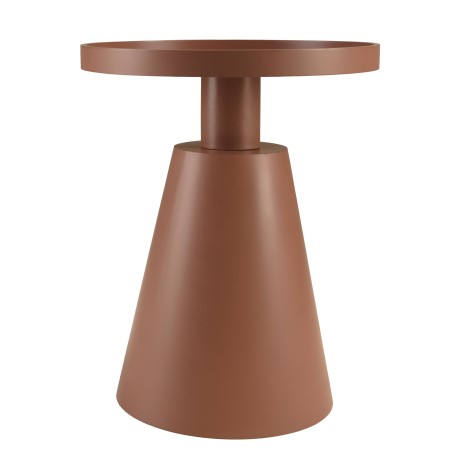 Table d'appoint ronde en bois peint terracotta D38cm | Collection Agathe