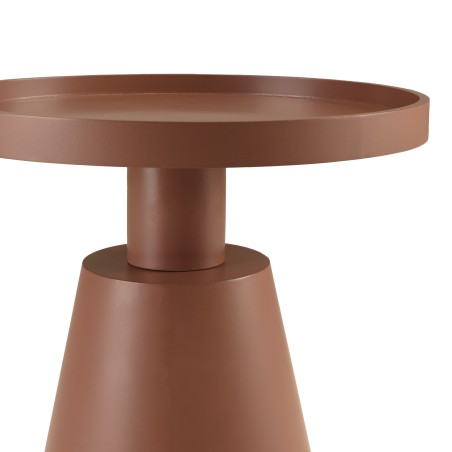 Table d'appoint ronde en bois peint terracotta D38cm | Collection Agathe
