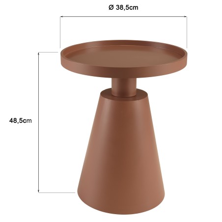 Table d'appoint ronde en bois peint terracotta D38cm | Collection Agathe