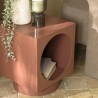 Table d'appoint carrée 34x34cm en bois peint terracotta | Macabane
