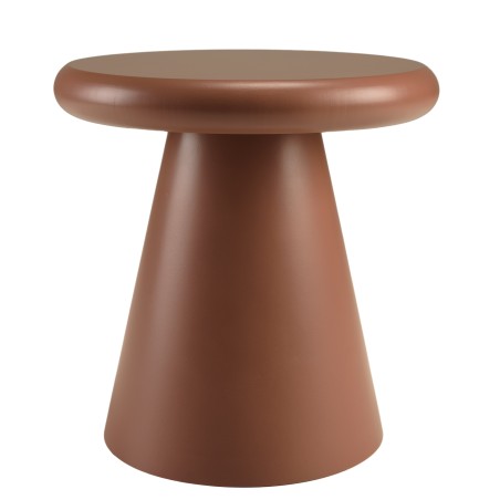 Table d'appoint ronde en bois peint terracotta D40cm | Macabane