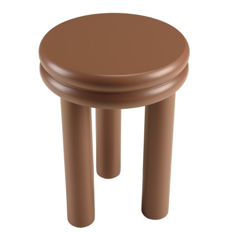 Table d'appoint ronde en bois peint terracotta D35cm | Meubles Macabane