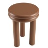 Table d'appoint ronde en bois peint terracotta D35cm | Meubles Macabane