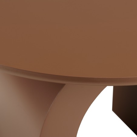 Table basse ronde en bois laqué terracotta D60cm | Macabane
