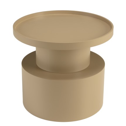 Round side table in taupe-painted wood, diameter 45 cm | Macabane Furniture
