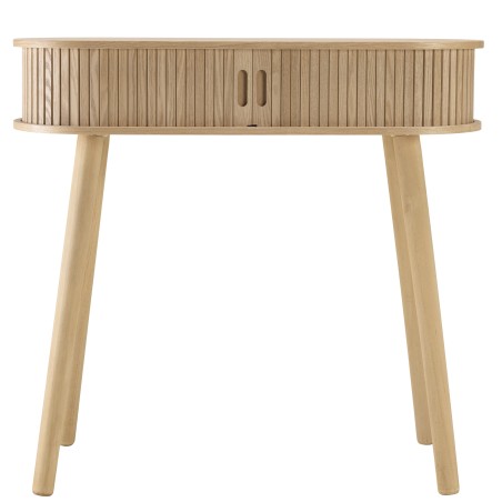Oval console table 80x30cm in natural-coloured wood | Macabane