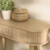 Oval console table 80x30cm in natural-coloured wood | Macabane