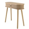 Oval console table 80x30cm in natural-coloured wood | Macabane