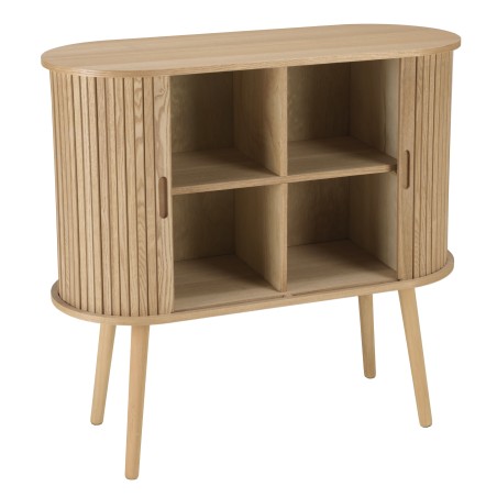 Buffet ovale 80x33cm en bois couleur naturelle | Meubles Macabane