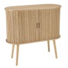 Buffet ovale 80x33cm en bois couleur naturelle | Meubles Macabane